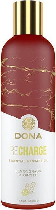 Dona Essential Massage Olie Recharge Citroengras & Gember - 120 ml