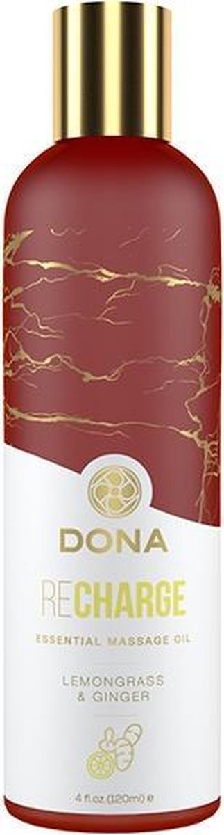 Dona Essential Massage Olie Recharge Citroengras & Gember - 120 ml