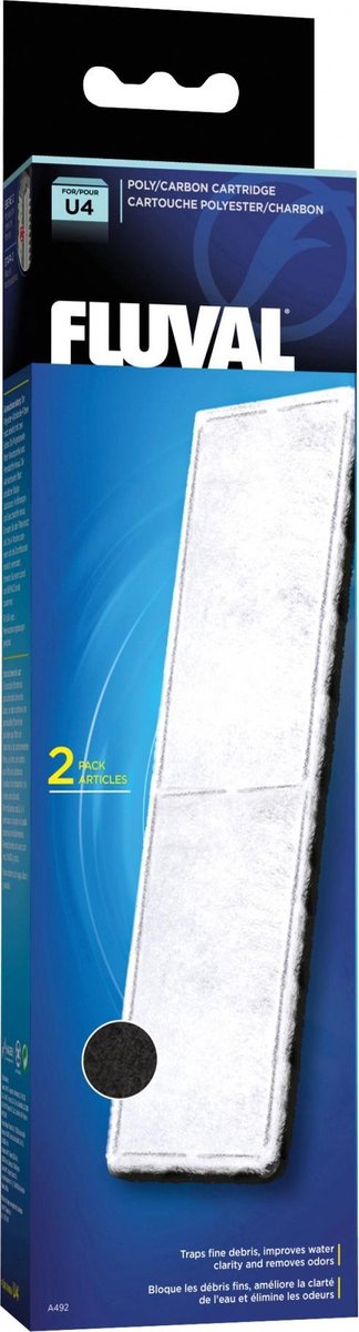 Fluval poly actieve koolpatronen u4 2st