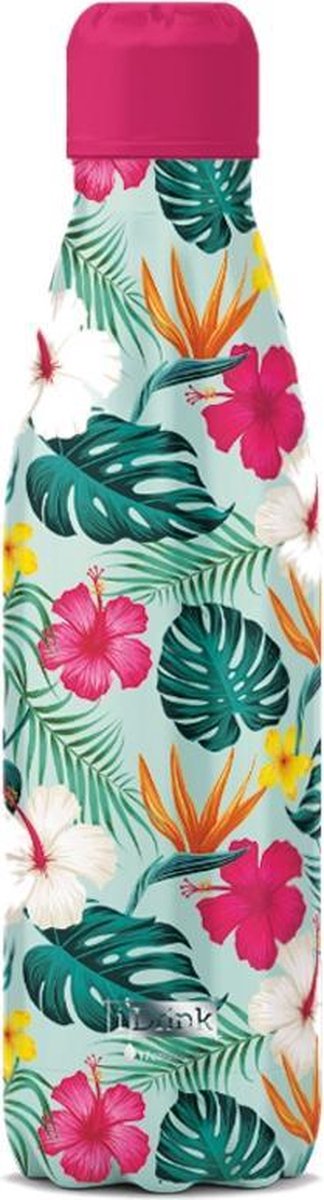 I-drink Thermosfles Tropical 500 Ml Rvs Groen/roze