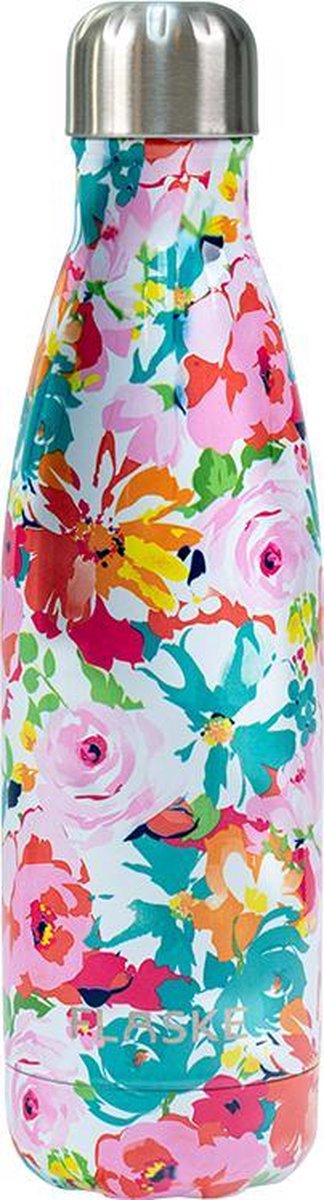 FLASKE Flower Power RVS Thermosfles - 500ml - Drinkfles - Waterfles - Thermofles