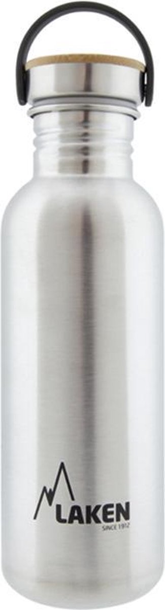 RVS fles 750ml Basic Steel Bottle - Bamboo screw cap