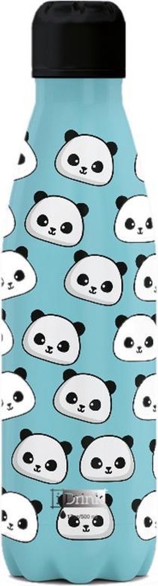 I-drink Thermosfles Panda 500 Ml Rvs Lichtblauw
