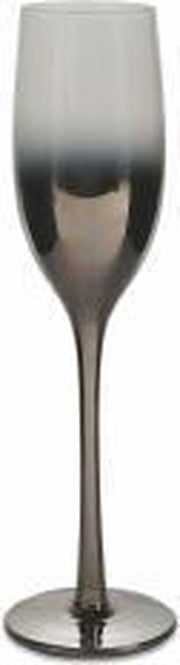 Villa d'Este Home Avenue Champagneglazen - Flutes - Zilver/Transparant  - Glas - 6 stuks - 205 ml