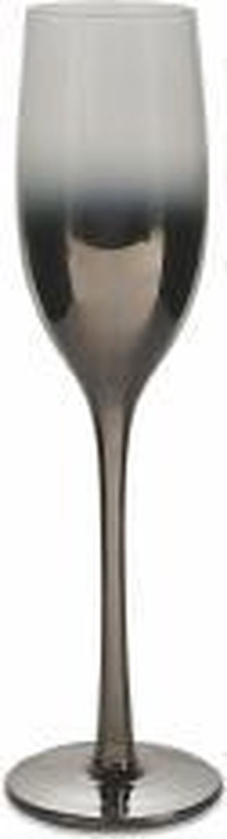 Villa d'Este Home Avenue Champagneglazen - Flutes - Zilver/Transparant  - Glas - 6 stuks - 205 ml