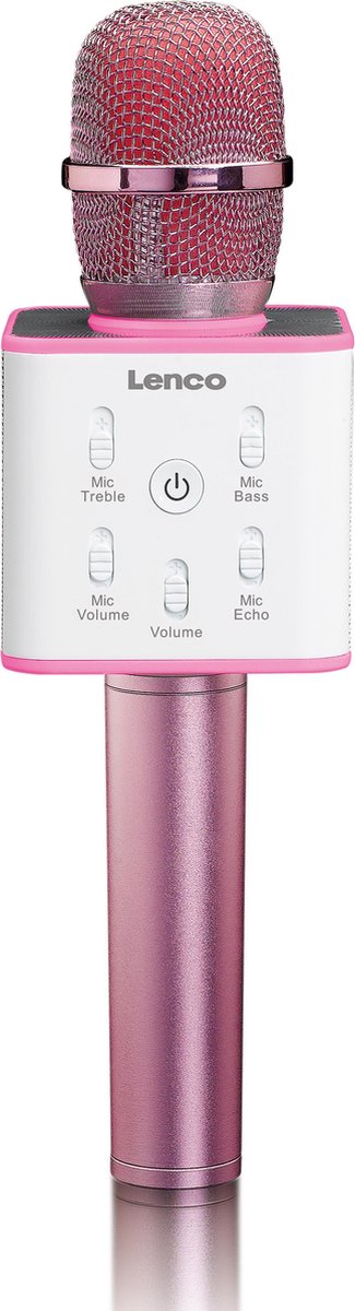 Lenco BMC-80 - Bluetooth Karaoke microfoon met ingebouwde speakers - Roze