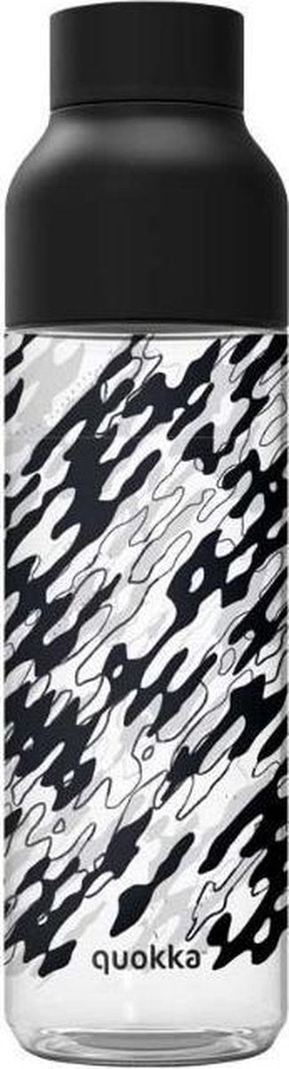 Quokka Drinkfles Tritan Ice Camo 840 Ml Zwart/transparant