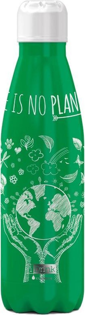 I-drink Thermosfles Planet 500 Ml Rvs Groen/wit