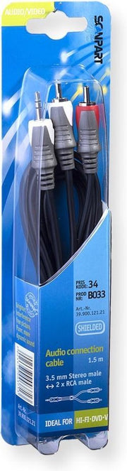 Scanpart Aansluitkabel 3.5 S(m)-2tulp(m) 1.5m