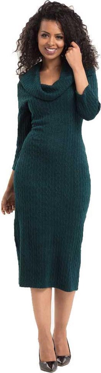 Voodoo Vixen Kokerjurk -3XL- Olivia Gebreide Groen