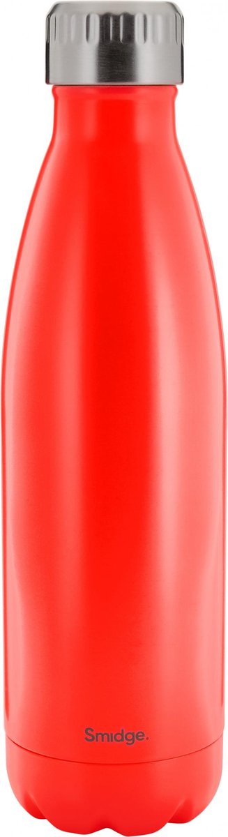 Smidge Thermosfles On The Go 450 Ml Rvs Rood/zilver
