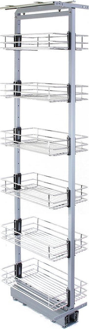 KuKoo Uittrekbare Keuken Kast - Zachte Langzame Sluiting (Soft-Close) - Uitschuifbare opslagruimte -  46cm D x 170-195cm H - In hoogte verstelbaar