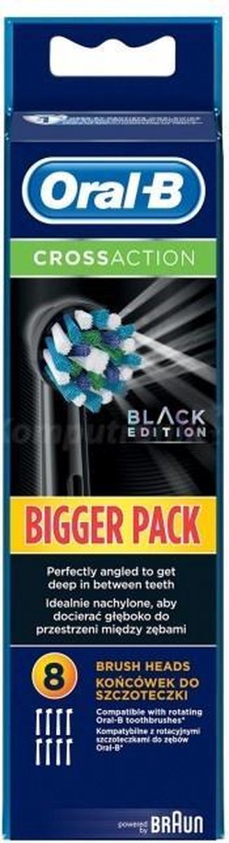 Oral-B Cross Action Black Edition Opzetborstels - 8 Stuks