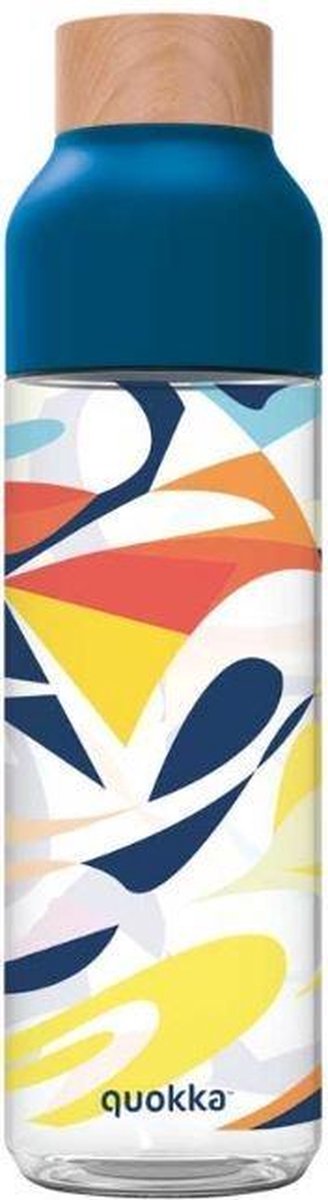 Quokka Drinkfles Tritan Ice Abstract 840 Ml Transparant/blauw