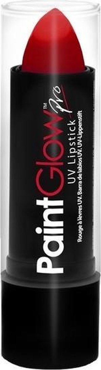 Neon rode matte UV lippenstift/lipstick -  Lichtgevende glow in the dark/blacklight - Schmink/make-up rood thema