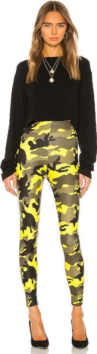 Camouflage Legging Dames - Camo/Geel - Maat S/M 'Chanilla'