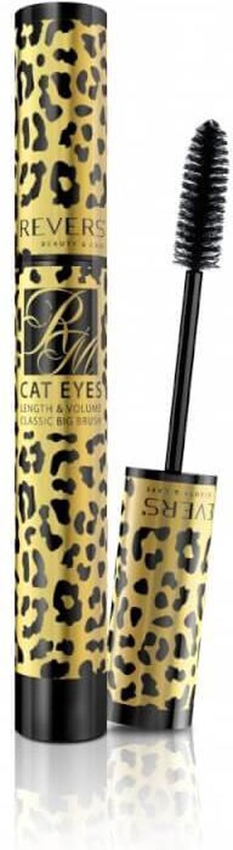 REVERS® Mascara Cat Eyes Length & Volume Silicone Brush Black 10ml.