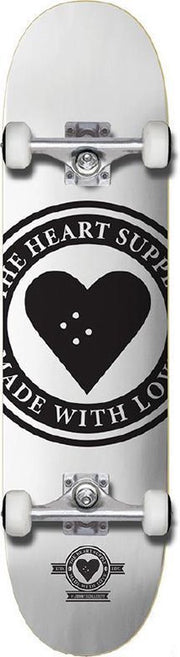 Compleet Skateboard Heart Supply Badge Logo White 8.25