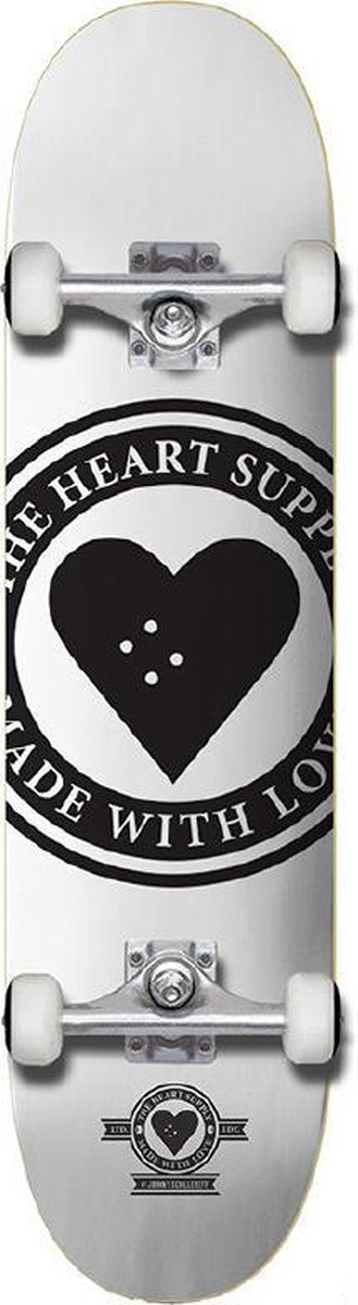 Compleet Skateboard Heart Supply Badge Logo White 8.25