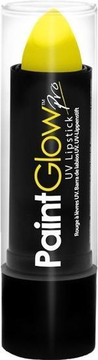 Neon gele matte UV lippenstift/lipstick -  Lichtgevende glow in the dark/blacklight - Schmink/make-up geel thema