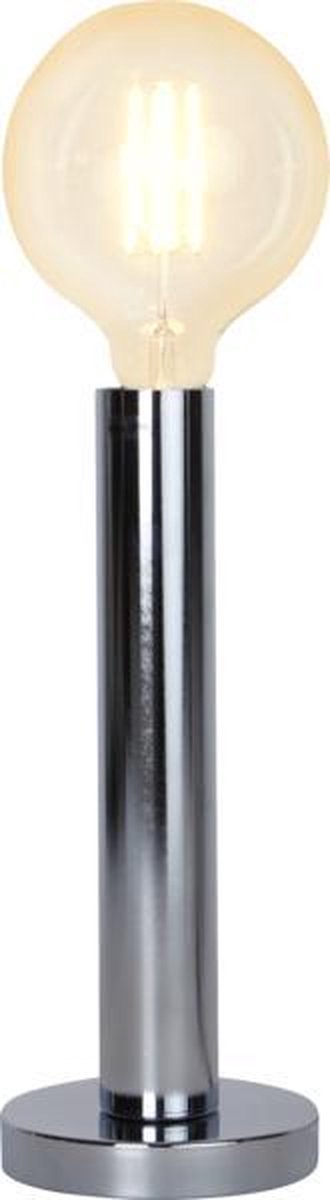 Startrading Base - Lamp staand - tafellamp - lamp voor nachtkastje - E27-fitting -  Zilver - met schakelaar ca. 29cm hoog