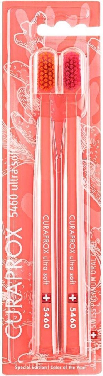 Curaprox Living Coral 5460 - Tandenborstel - Ultra Soft - 2 Stuks