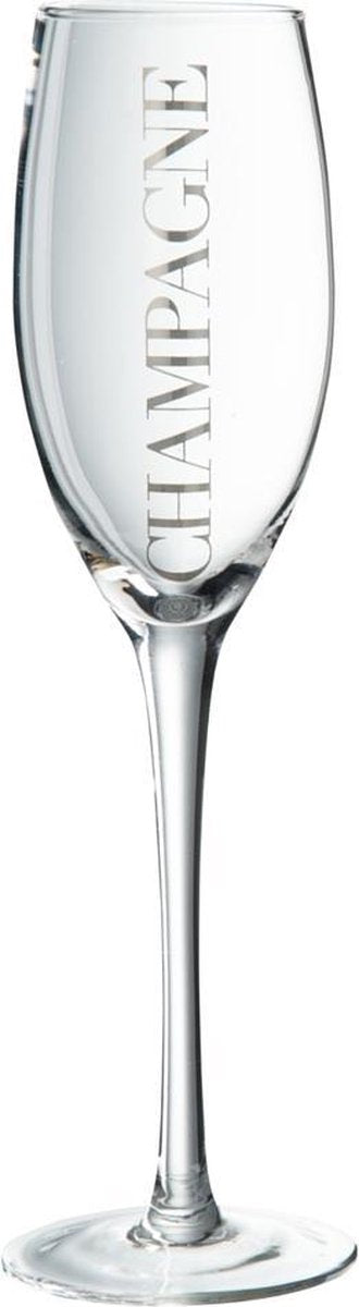 J-Line Champagne Glas Trans/Zil