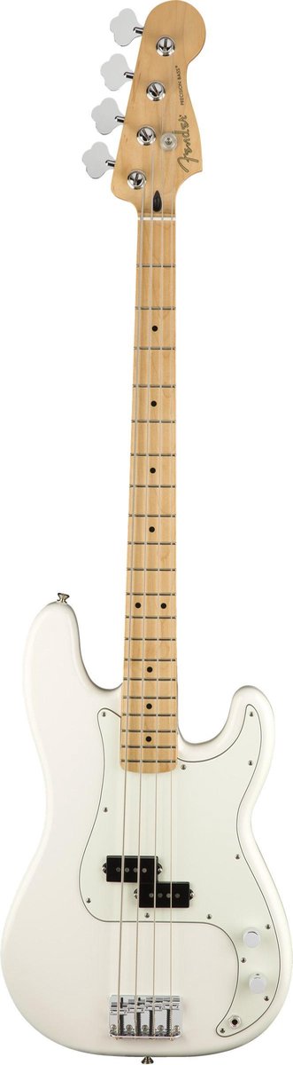 Fender Player Precision Bass MN Polar White 4-snarige basgitaar