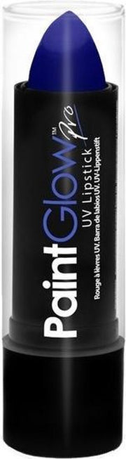 Neon blauwe matte UV lippenstift/lipstick -  Lichtgevende glow in the dark/blacklight - Schmink/make-up blauw thema