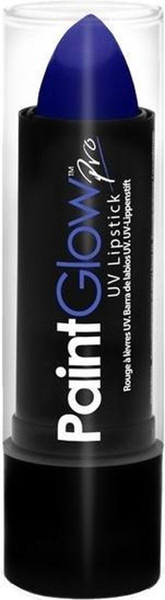 Neon blauwe matte UV lippenstift/lipstick -  Lichtgevende glow in the dark/blacklight - Schmink/make-up blauw thema