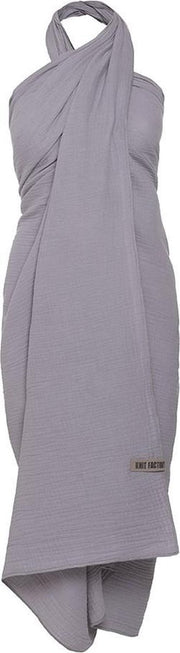 Knit Factory Liv Pareo/XL Sjaal - Licht Grijs - 100% biologisch katoen