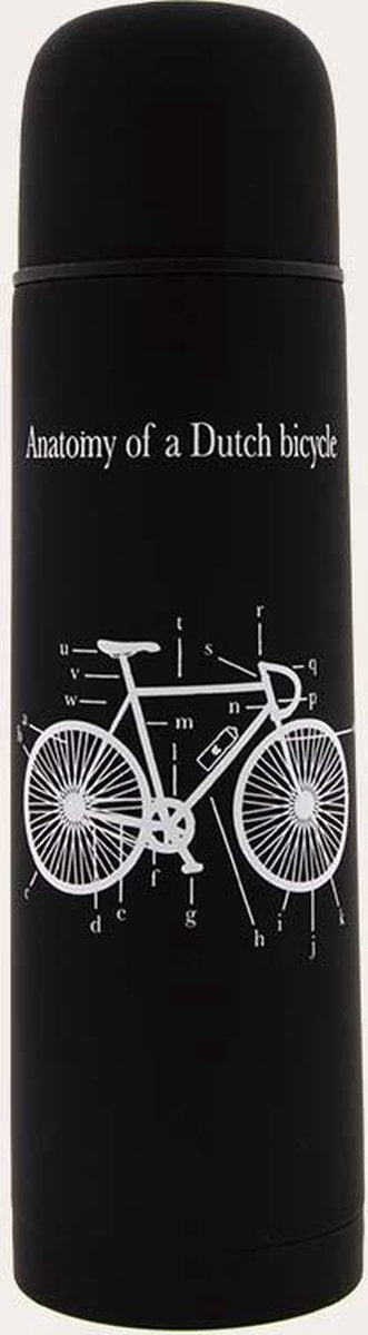 Retulp Dutchie – Thermosfles – 500ML – Black Bicycle – Thermosbeker Zwart