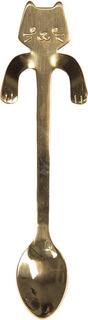 Clayre & Eef Theelepel 3*11 cm Goudkleurig Metaal Koffielepel Lepel