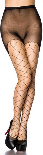 Zwarte grofmazige Visnet Panty - Sofia