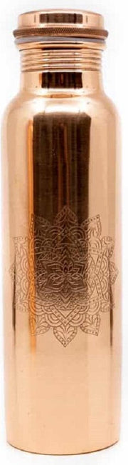 Koperen Waterfles Mandala Geëtst (900 ml)