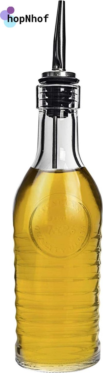 Oliefles met roestvrije schenktuit voor olijfolie of azijn - olijfolie fles -  - 270ml