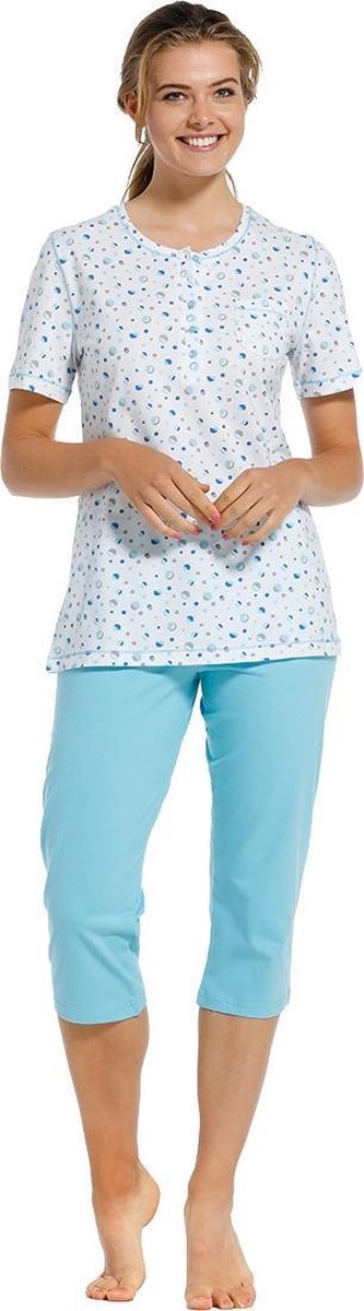 Pastunette witte dames pyjama cirkelpatroon - 20211-150-5/100 - Maat 44