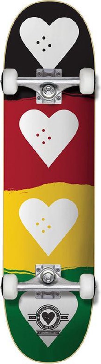 Compleet Skateboard Heart Supply Quad Logo Red/Gold/Green 8.25