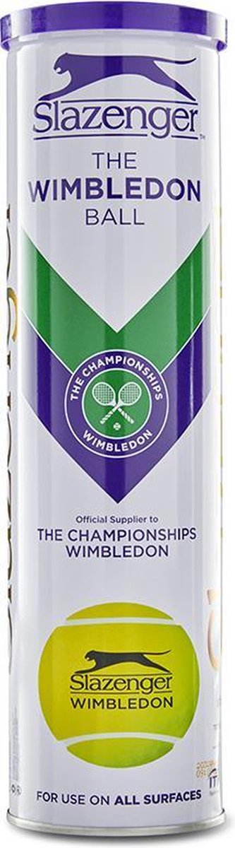 Slazenger S Tb Wimbledon 4Tin Tennisballen - Yellow