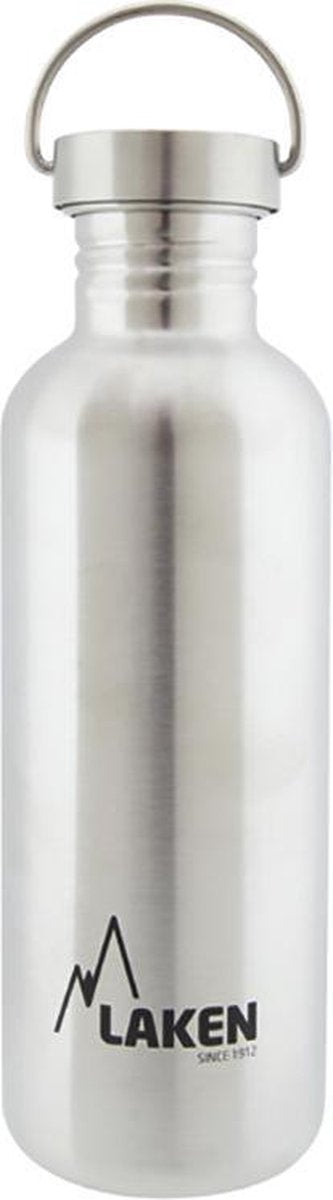 RVS fles 1000ml Basic Steel Bottle - RVS dop