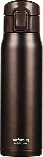 Japanese Stainless steel Water bottle (One touch open)  500ml Brown