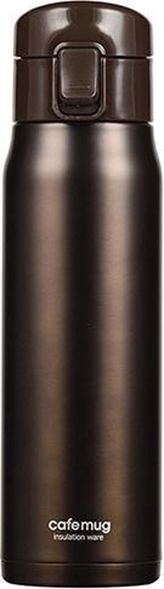 Japanese Stainless steel Water bottle (One touch open)  500ml Brown