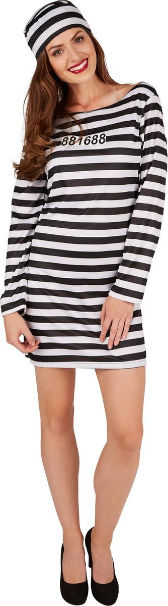 dressforfun - Gevangenisbruid S  - verkleedkleding kostuum halloween verkleden feestkleding carnavalskleding carnaval feestkledij partykleding - 301429