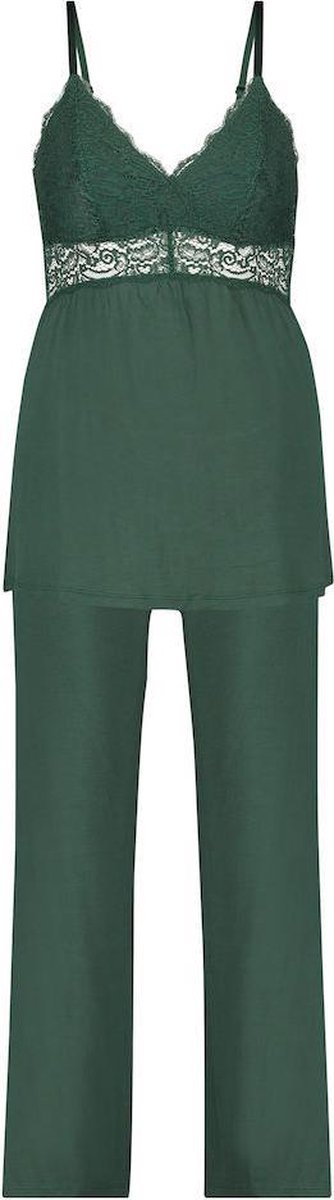 Hunkemöller PJ Jersey Vera Lace darkest spruce - Maat S