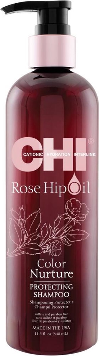 CHI Rose Hip Oil Shampoo-340 ml -  vrouwen - Voor Gekleurd haar