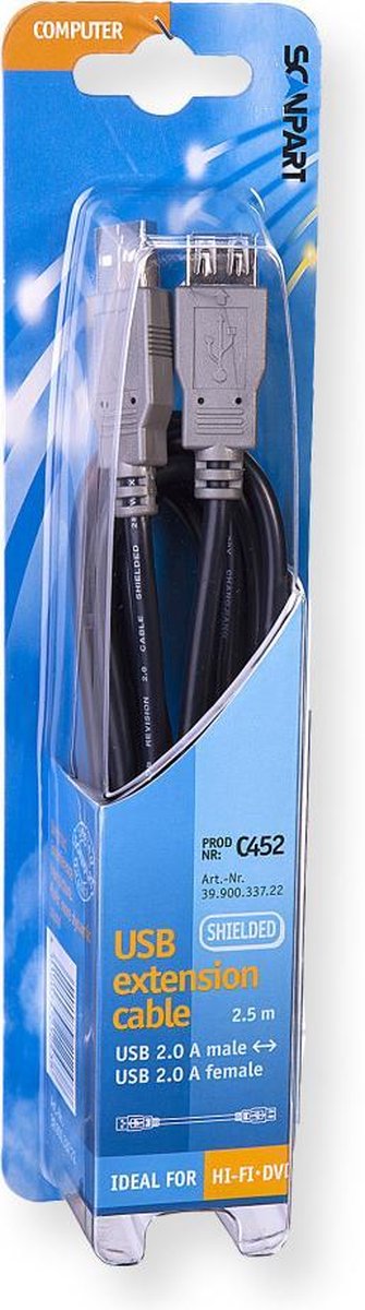 Scanpart Usb Kabel A(m)-a(f) 2.5m