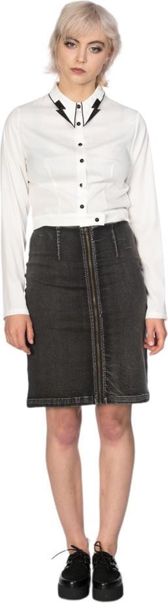 Banned Blouse -M- THUNDERBOLT Wit