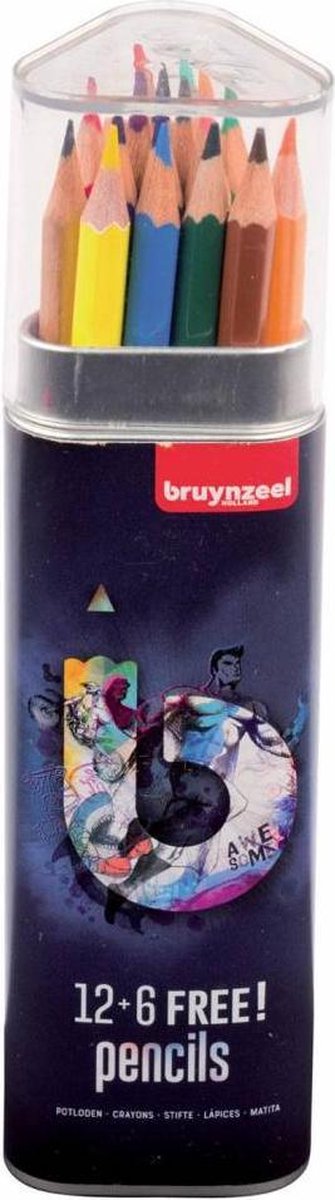 KLEURPOTLODEN TEENS BRUYNZEEL BLAUW: 18 STUKS