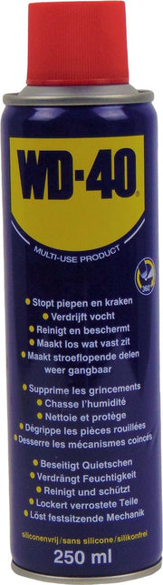 WD-40 250ml - Kruipolie - Multispray- Multi use-product - Siliconenvrij - Nodig in elke garage - Handig voor sleutelwerk - Monteur- Smeermiddel - Poetsmiddel - Anti-Roest - Sleutelbenodigdheden
