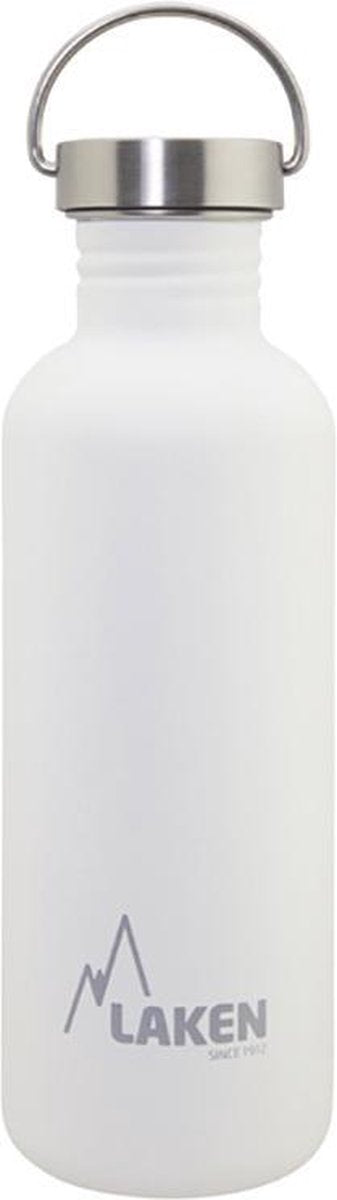 RVS fles Basic Steel Bottle 1L S/S Cap - Wit